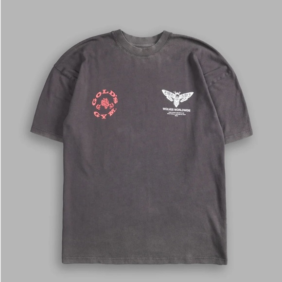 GOLD'S MOTH "PREMIUM" OVERSIZED TEE IN WOLF GRAY - Picture 3 of 4